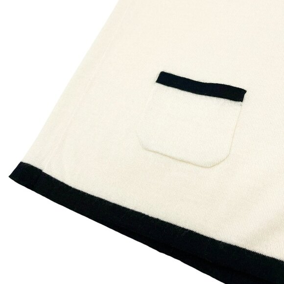 CHANEL Vintage 06C CC Mark Logo Knit Top #42 Pocket Pullover Cream [105386] - Picture 7 of 12